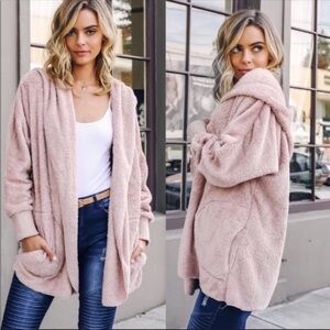 Cozy Pink Teddy Bear Jacket
